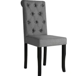 vidaXL Eetkamerstoelen 2 st stof donkergrijs