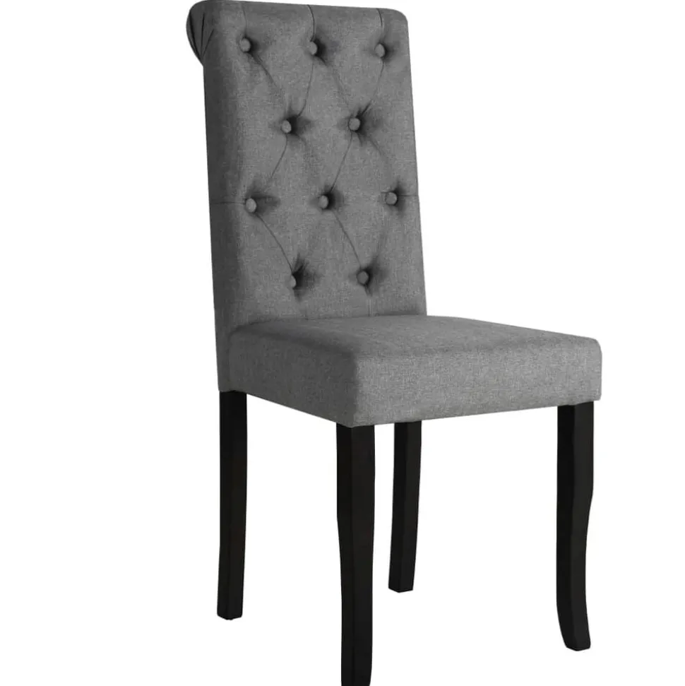 vidaXL Eetkamerstoelen 2 st stof donkergrijs