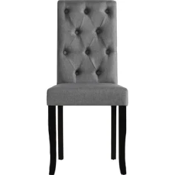 vidaXL Eetkamerstoelen 2 st stof donkergrijs