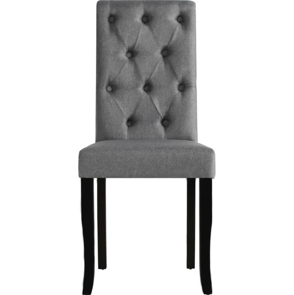 vidaXL Eetkamerstoelen 2 st stof donkergrijs