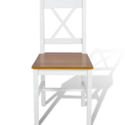 vidaXL Eetkamerstoelen 2 st grenenhout wit