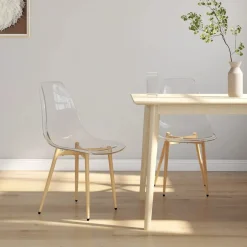 vidaXL Eetkamerstoelen 2 st PET transparant