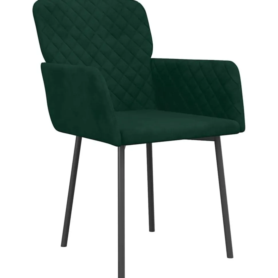 vidaXL Eetkamerstoelen 2 st fluweel donkergroen