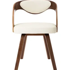 vidaXL Eetkamerstoelen 4 st gebogen hout en kunstleer crèmekleurig