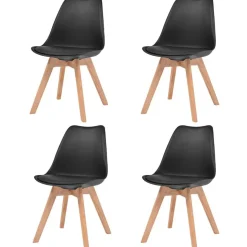 vidaXL Eetkamerstoelen 4 st kunststof zwart