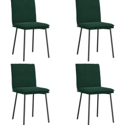 vidaXL Eetkamerstoelen 4 st fluweel donkergroen