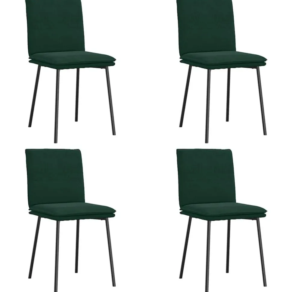 vidaXL Eetkamerstoelen 4 st fluweel donkergroen
