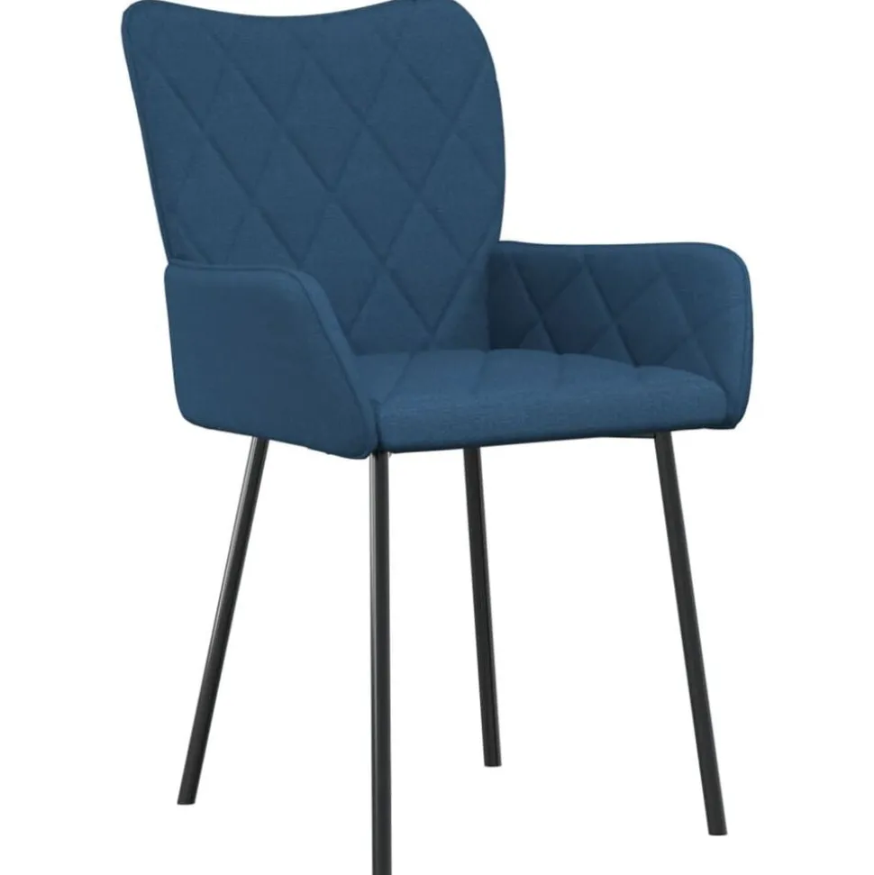 vidaXL Eetkamerstoelen 2 st stof blauw