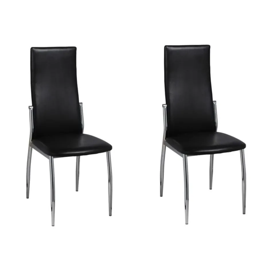 vidaXL Eetkamerstoelen 2 st kunstleer zwart