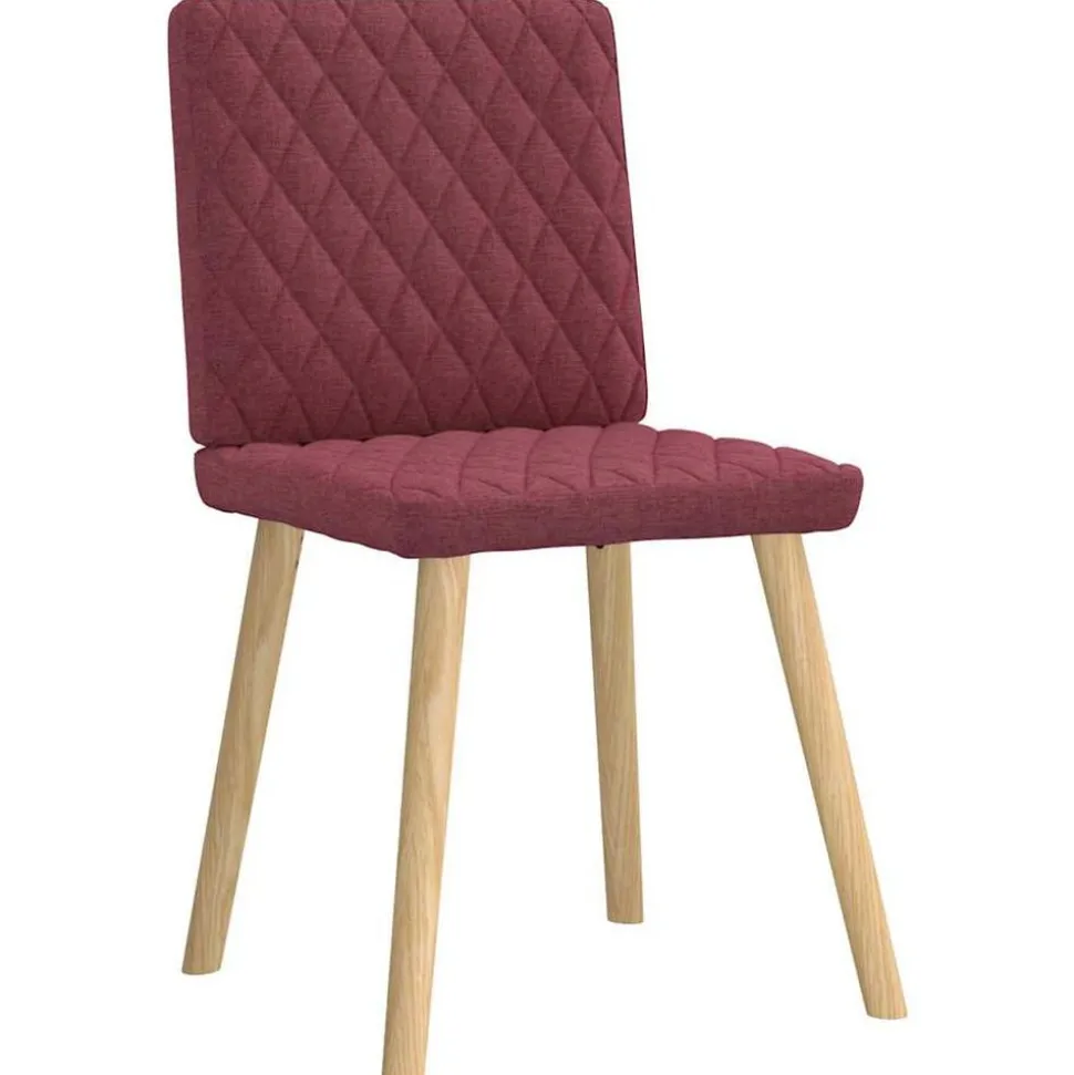 vidaXL Eetkamerstoelen 4 st stof wijnrood