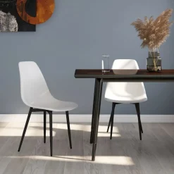 vidaXL Eetkamerstoelen 2 st PP wit