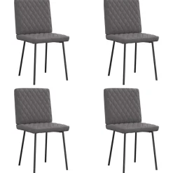 vidaXL Eetkamerstoelen 4 st kunstleer grijs