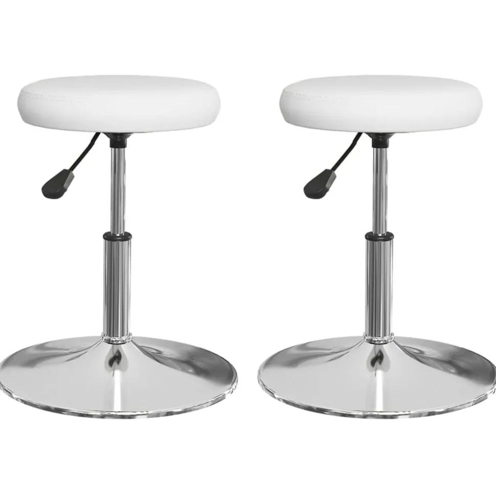 vidaXL Eetkamerstoelen 2 st kunstleer wit