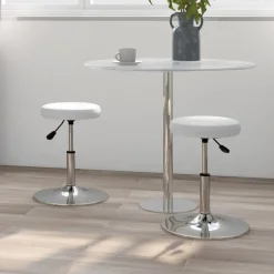 vidaXL Eetkamerstoelen 2 st kunstleer wit