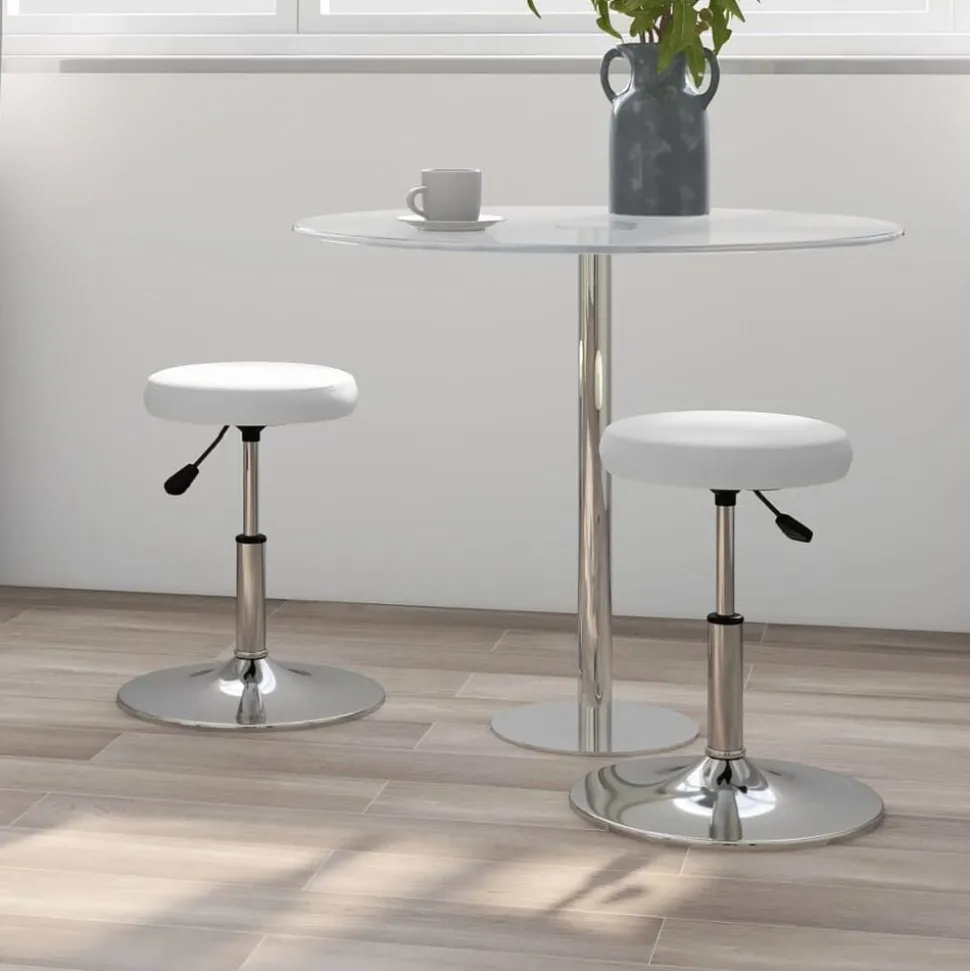 vidaXL Eetkamerstoelen 2 st kunstleer wit