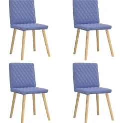 vidaXL Eetkamerstoelen 4 st stof jeansblauw