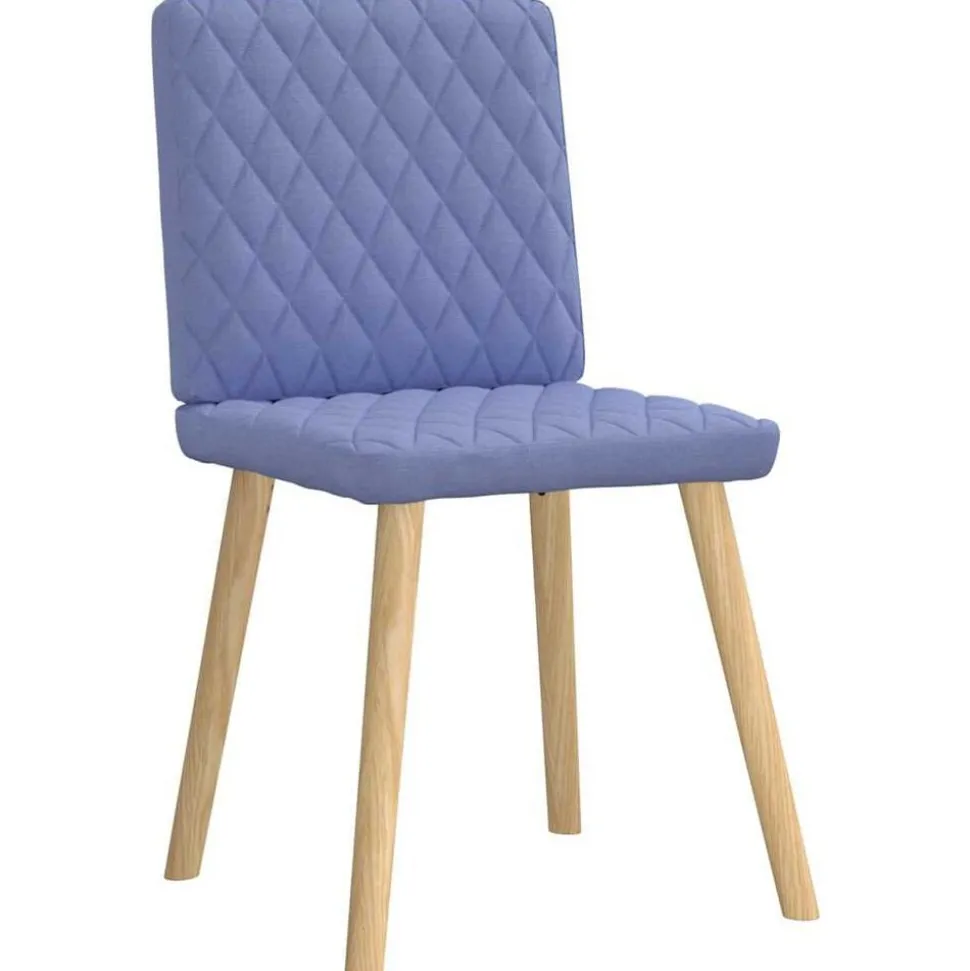 vidaXL Eetkamerstoelen 4 st stof jeansblauw