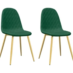 vidaXL Eetkamerstoelen 2 st fluweel donkergroen