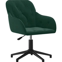 vidaXL Eetkamerstoelen draaibaar 2 st fluweel donkergroen