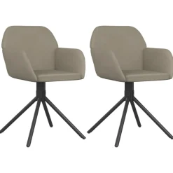 vidaXL Eetkamerstoelen draaibaar 2 st fluweel lichtgrijs