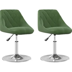 vidaXL Eetkamerstoelen draaibaar 2 st fluweel donkergroen