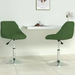 vidaXL Eetkamerstoelen draaibaar 2 st fluweel donkergroen