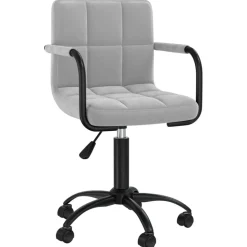vidaXL Eetkamerstoelen draaibaar 2 st fluweel lichtgrijs