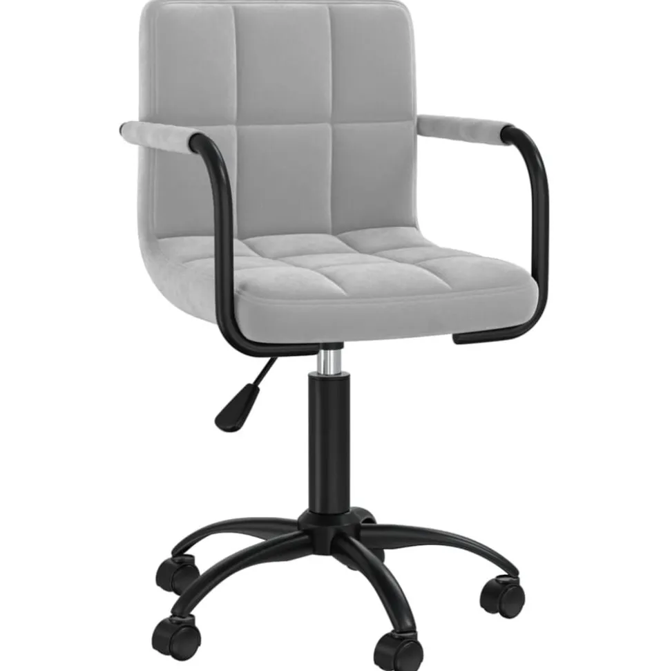 vidaXL Eetkamerstoelen draaibaar 2 st fluweel lichtgrijs