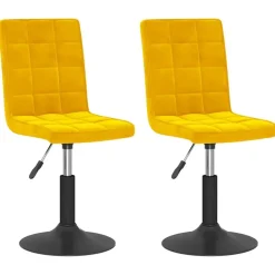 vidaXL Eetkamerstoelen draaibaar 2 st fluweel mosterdgeel
