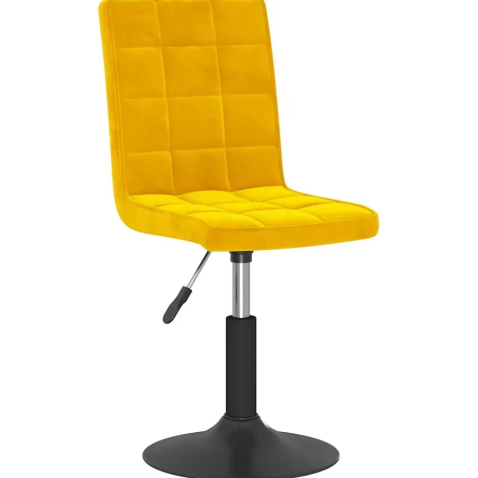 vidaXL Eetkamerstoelen draaibaar 2 st fluweel mosterdgeel