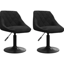 vidaXL Eetkamerstoelen draaibaar 2 st fluweel zwart
