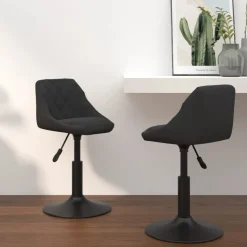 vidaXL Eetkamerstoelen draaibaar 2 st fluweel zwart