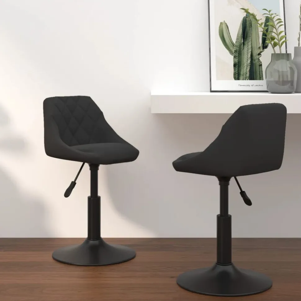 vidaXL Eetkamerstoelen draaibaar 2 st fluweel zwart