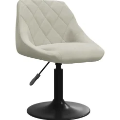 vidaXL Eetkamerstoelen draaibaar 2 st fluweel crèmekleurig