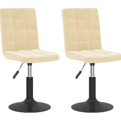 vidaXL Eetkamerstoelen draaibaar 2 st fluweel crèmekleurig