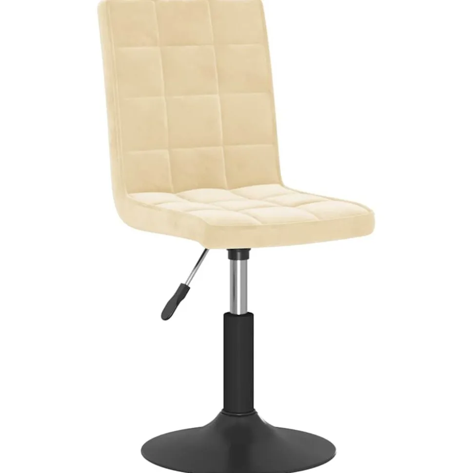vidaXL Eetkamerstoelen draaibaar 2 st fluweel crèmekleurig