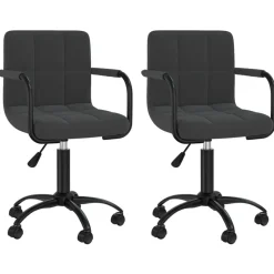 vidaXL Eetkamerstoelen draaibaar 2 st fluweel zwart