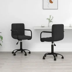 vidaXL Eetkamerstoelen draaibaar 2 st fluweel zwart