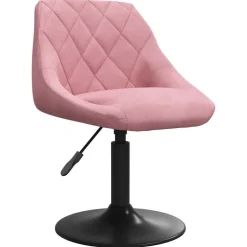 vidaXL Eetkamerstoelen draaibaar 2 st fluweel roze