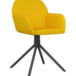 vidaXL Eetkamerstoelen draaibaar 2 st fluweel geel