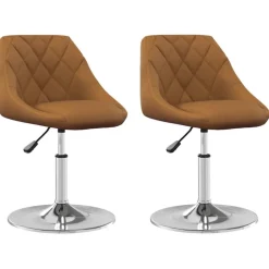 vidaXL Eetkamerstoelen draaibaar 2 st fluweel bruin