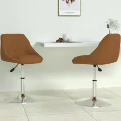vidaXL Eetkamerstoelen draaibaar 2 st fluweel bruin