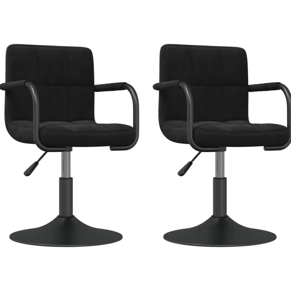 vidaXL Eetkamerstoelen draaibaar 2 st fluweel zwart