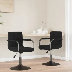 vidaXL Eetkamerstoelen draaibaar 2 st fluweel zwart