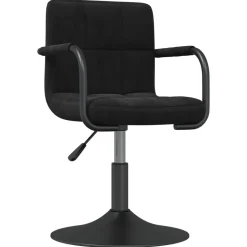 vidaXL Eetkamerstoelen draaibaar 2 st fluweel zwart
