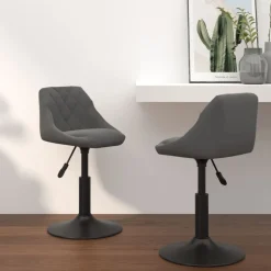 vidaXL Eetkamerstoelen draaibaar 2 st fluweel donkergrijs