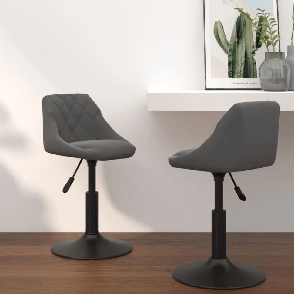 vidaXL Eetkamerstoelen draaibaar 2 st fluweel donkergrijs