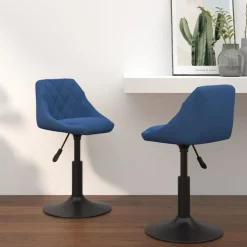 vidaXL Eetkamerstoelen draaibaar 2 st fluweel blauw