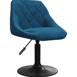 vidaXL Eetkamerstoelen draaibaar 2 st fluweel blauw