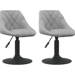 vidaXL Eetkamerstoelen draaibaar 2 st fluweel lichtgrijs
